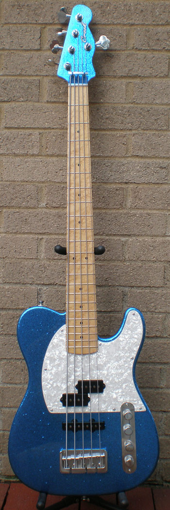 Big T Blue Sparkle 5-String Bass