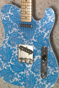 Blue and White Sparkle Paisley