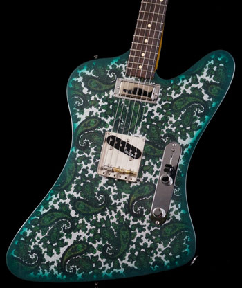 Green and Silver Sparkle Paisley Reverse Telebird