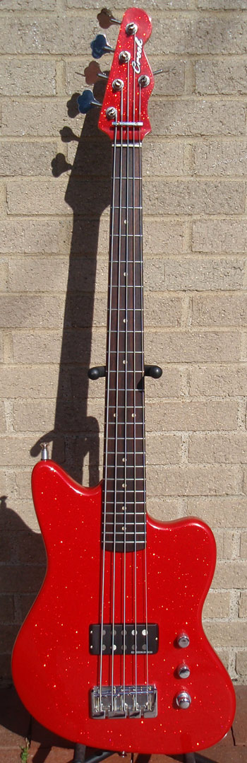 Red Sparkle 5-String Offset Bass