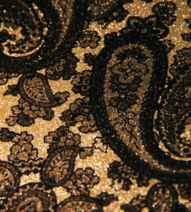 Black and Gold Sparkle Paisley