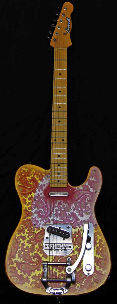 Pink Paisley T-Style Guitar with Bigsby for Sale Full