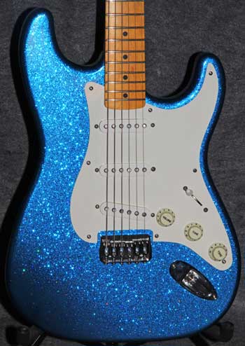 Blue Sparkle S-Style Crook Custom Guitars