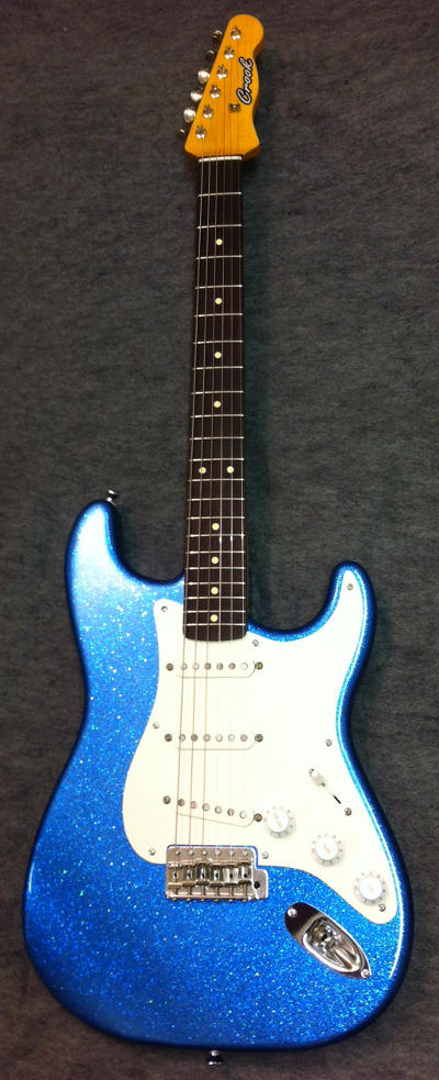 Blue Sparkle S-Style Crook Guitars for Sale