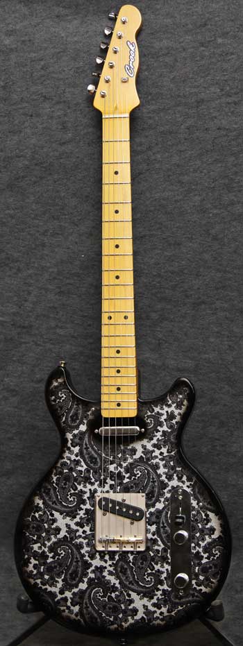 Black and Silver Sparkle Paisley Double-Cut Lesquire