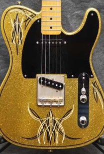 Pinstripe Gold Sparkle Guitar Crook Custom Guitars