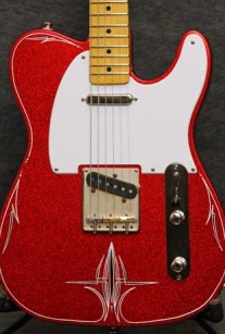 Red Sparkle Pinstripe Guitar Crook Custom Guitars