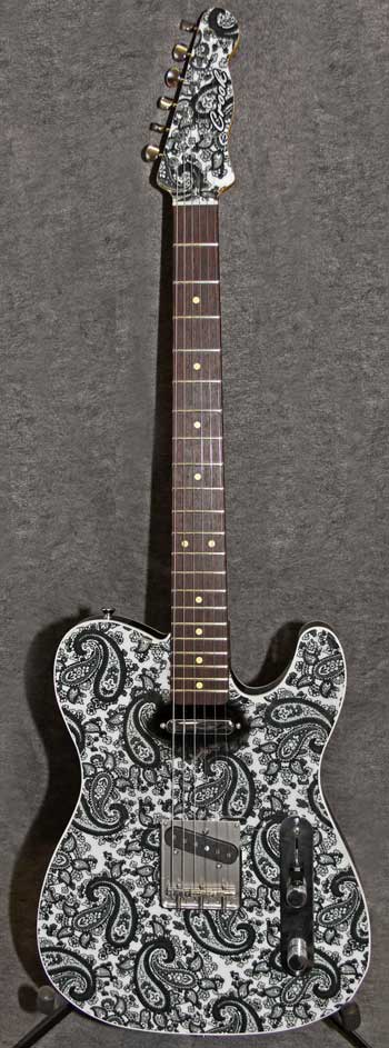 Black and White Pearl Paisley Crook Custom Guitars