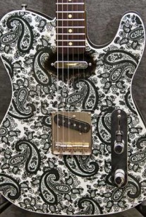 Black and White Pearl Paisley Crook Custom Guitars